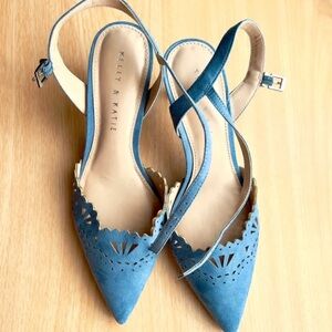 Kelly & Katie Blue Cutout Slingback Heels